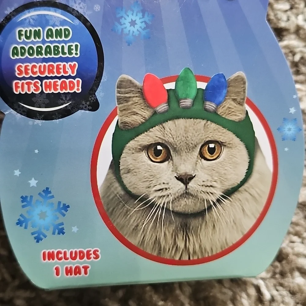 NWT Holiday Cat Hats Festive Christmas Light Hat $7ea Or 2 For $12
